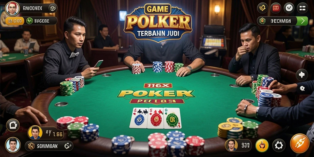Tampilan gameplay Poker yang mendebarkan di 116X.