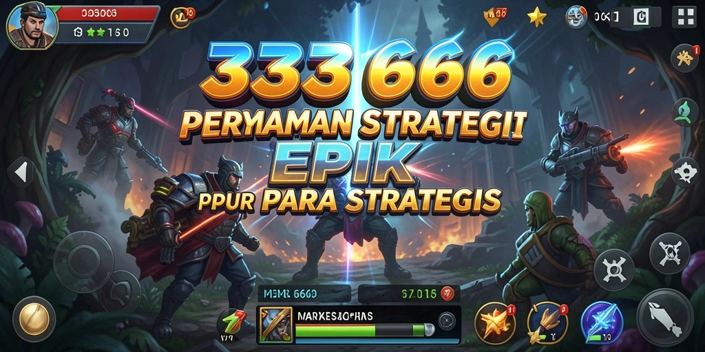 Screenshot utama 333666 menampilkan pertempuran strategi yang mendebarkan.