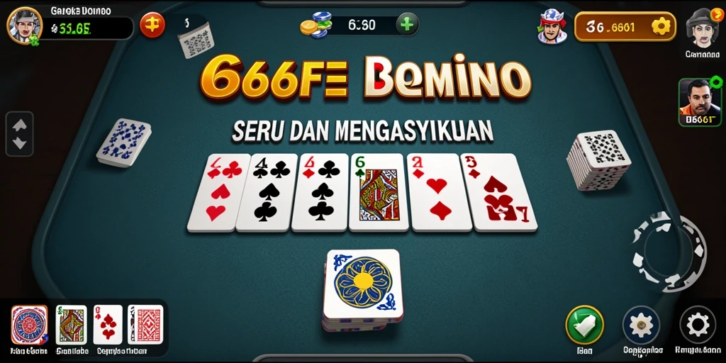 Screenshot gameplay Domino dari 666F yang menampilkan suasana bermain.