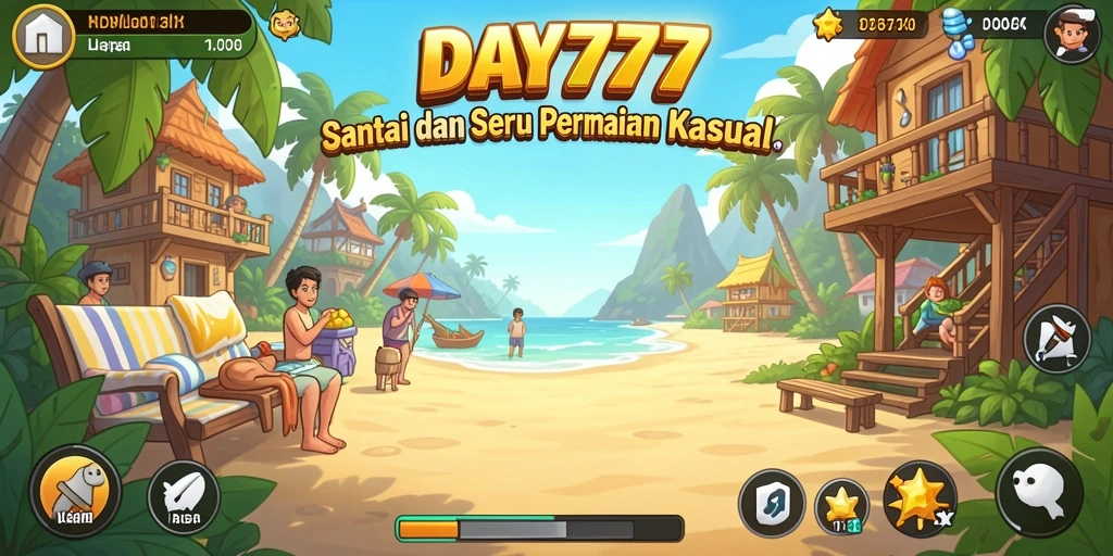 Tampilan gameplay seru di DAY777 yang penuh warna.