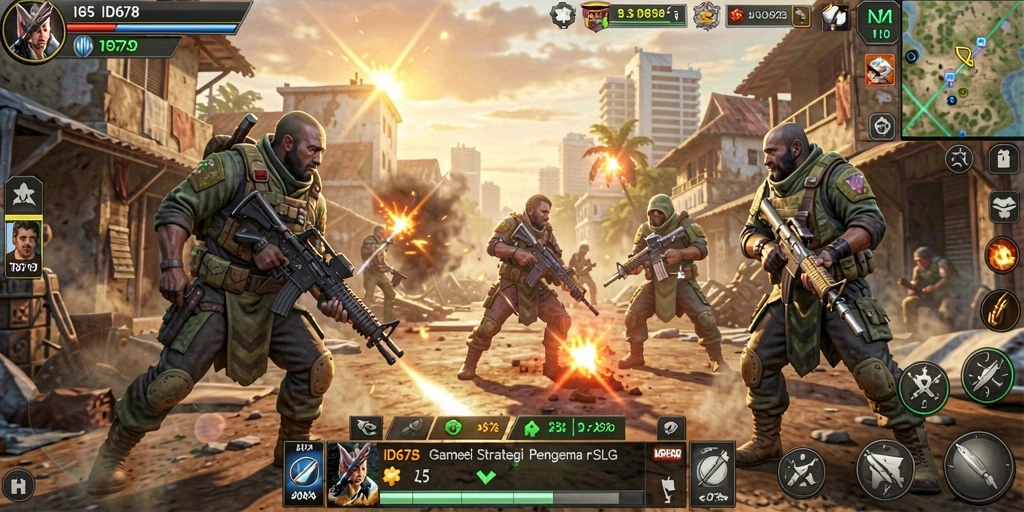 Tampilan screenshot ID678 yang menampilkan pertempuran strategi yang mendebarkan.