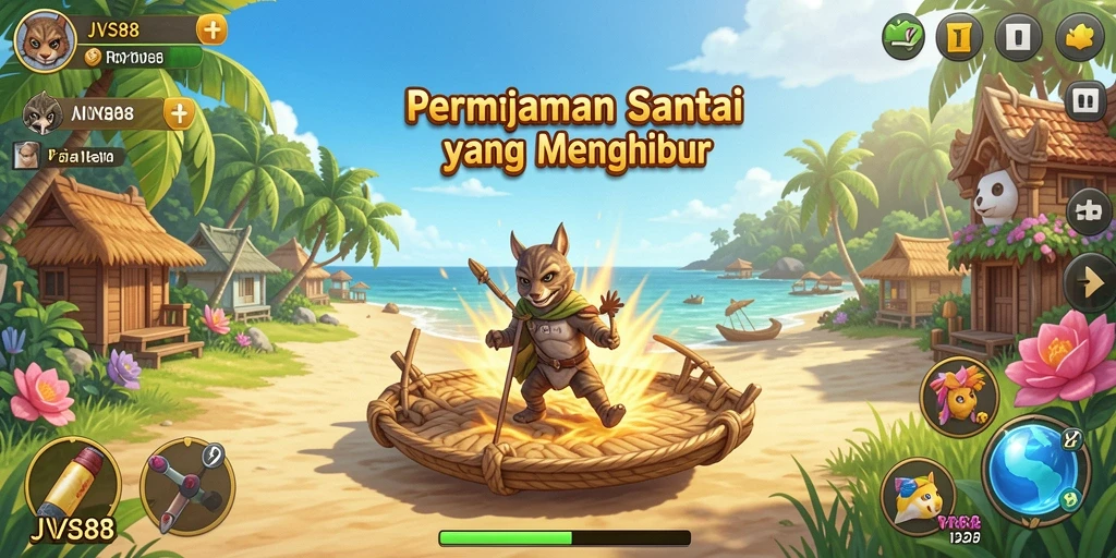 Tampilan gameplay JVS88 yang penuh warna dan menyenangkan.