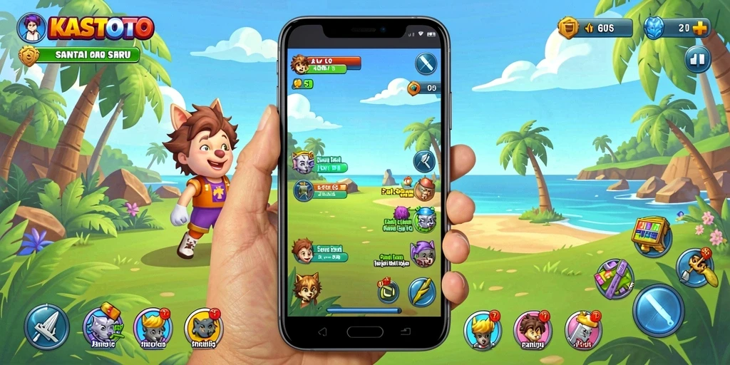 Screenshot utama KASTOTO menampilkan gameplay seru dan interaktif.