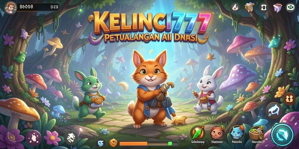Screenshot gameplay KELINCI777 menampilkan kelinci menjelajahi hutan.