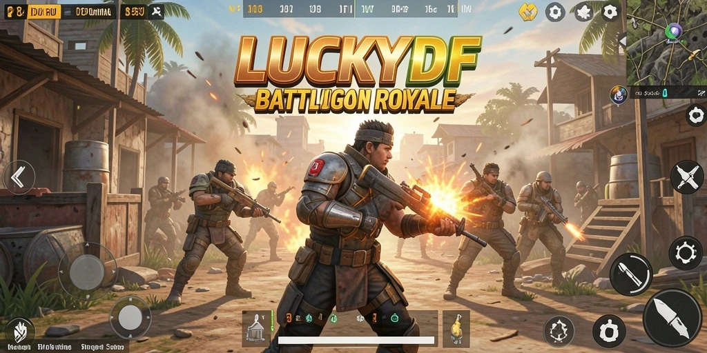 Tampilan gameplay Battle Royale yang seru di LUCKYDF.