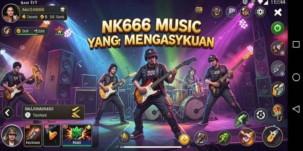 Gameplay NK666 yang seru dan menantang dengan lagu-lagu populer.