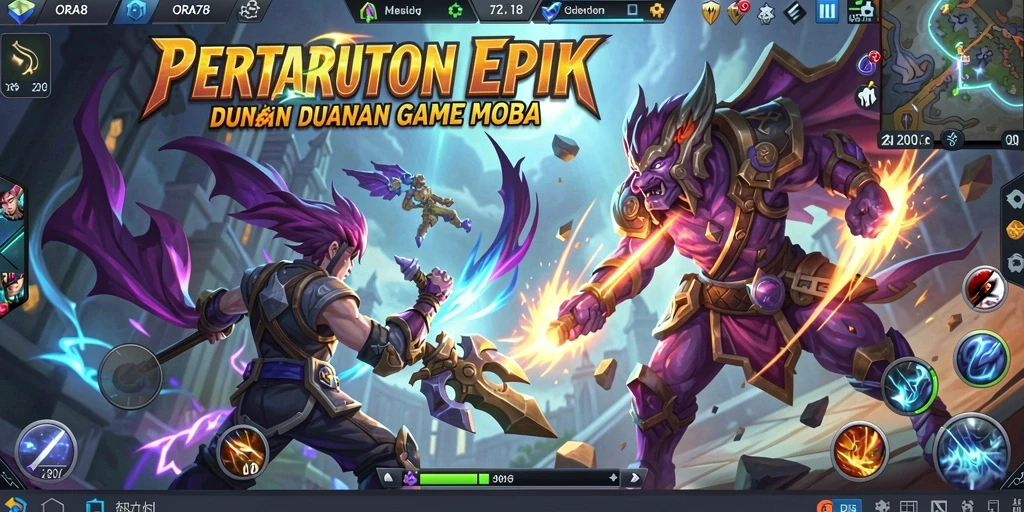 Gameplay seru dan intens dalam pertarungan MOBA