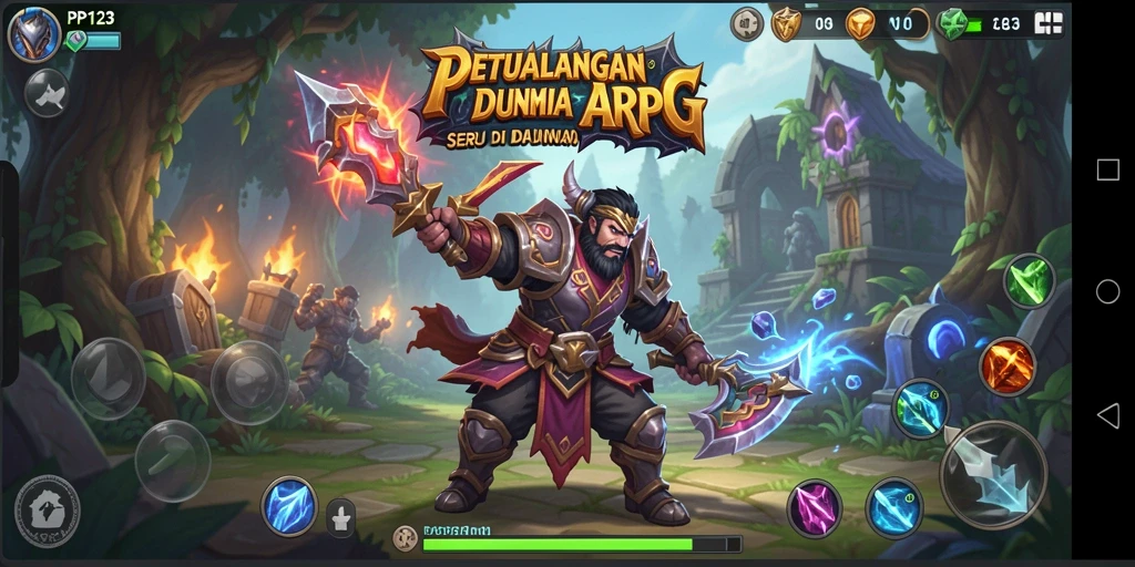 Tangkapan layar gameplay PP123 menampilkan aksi seru dalam petualangan ARPG.
