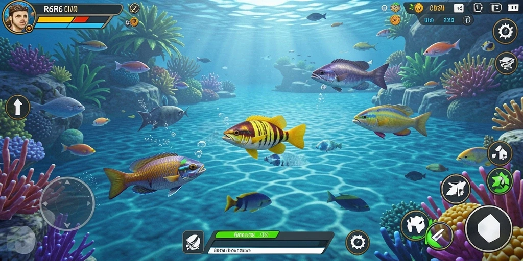 Screenshot gameplay Tembak Ikan yang menampilkan aksi menangkap ikan.