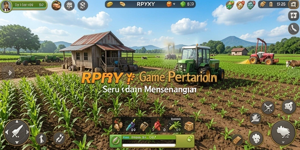Tampilan gameplay RPYYY yang menggambarkan aktivitas bertani.