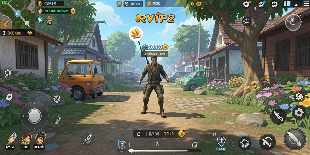 Screenshot gameplay RVIP2 yang penuh warna dan menarik.