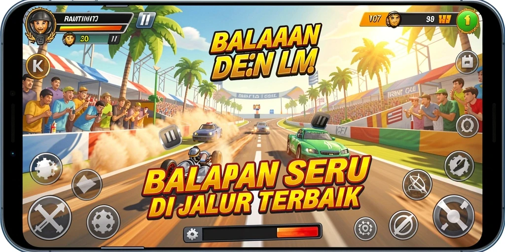 Tampilan gameplay menarik dari balapan seru di V07.