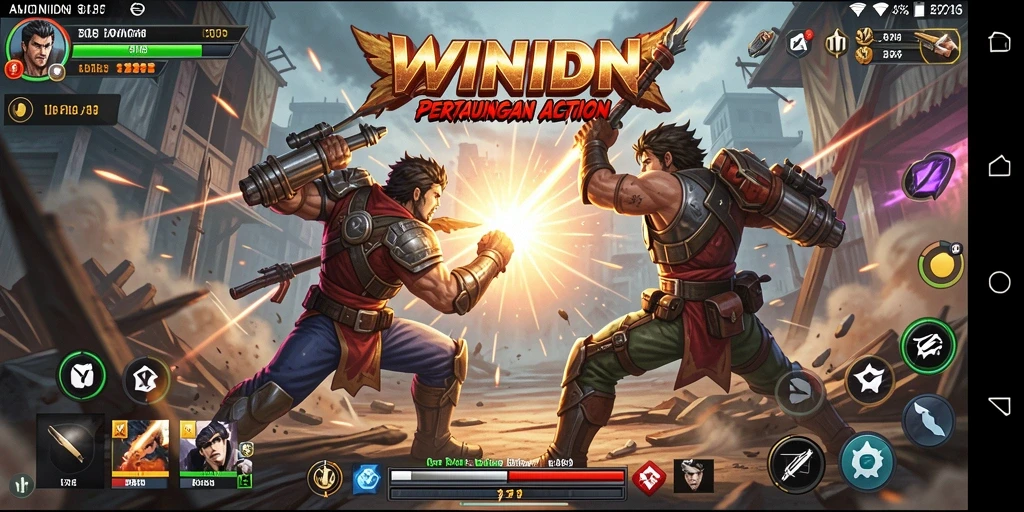 Tampilan gameplay WINIDN yang intens dan penuh aksi.